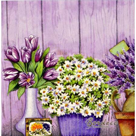 Serwetka decoupage seria TI-FLAIR bukiety fioletowe 33x33cm